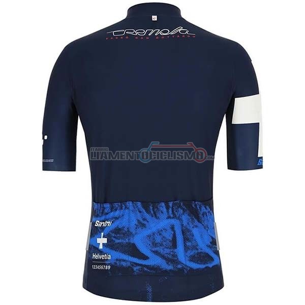 Abbigliamento Ciclismo Tour de Suisse Manica Corta 2019 Spento Blu Bianco